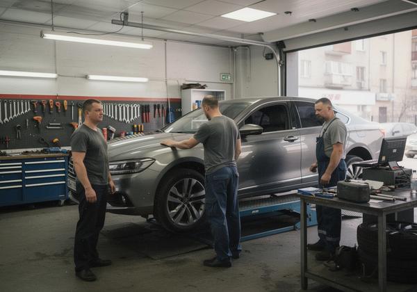 Auto repair team and a shop workspace in Kyiv